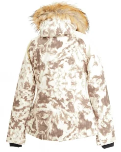 Veste de Ski Flegere imprimé col fausse fourrure vanille-Degré 7 Online