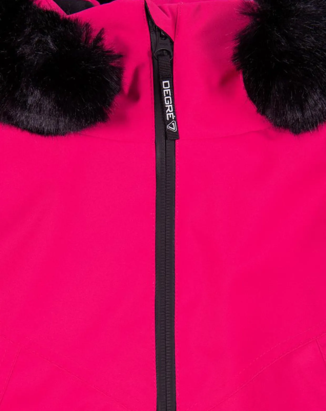 Enfant Degré 7 Fille^Veste de ski Geod JR fausse fourrure rose