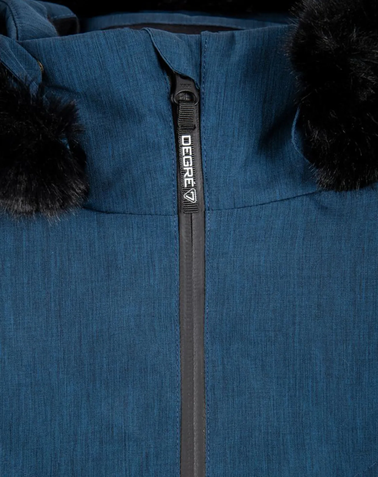 Enfant Degré 7 Fille^Veste de ski Geod JR fausse fourrure bleu foncé