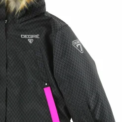 Enfant Degré 7 Garçon^Veste de Ski Heidi col fausse fourrure noire