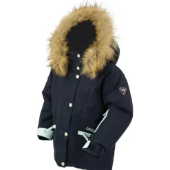 Enfant Degré 7 Fille^Veste de ski Mellow col fausse fourrure bleu foncé