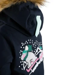 Enfant Degré 7 Fille^Veste de ski Mellow col fausse fourrure bleu foncé