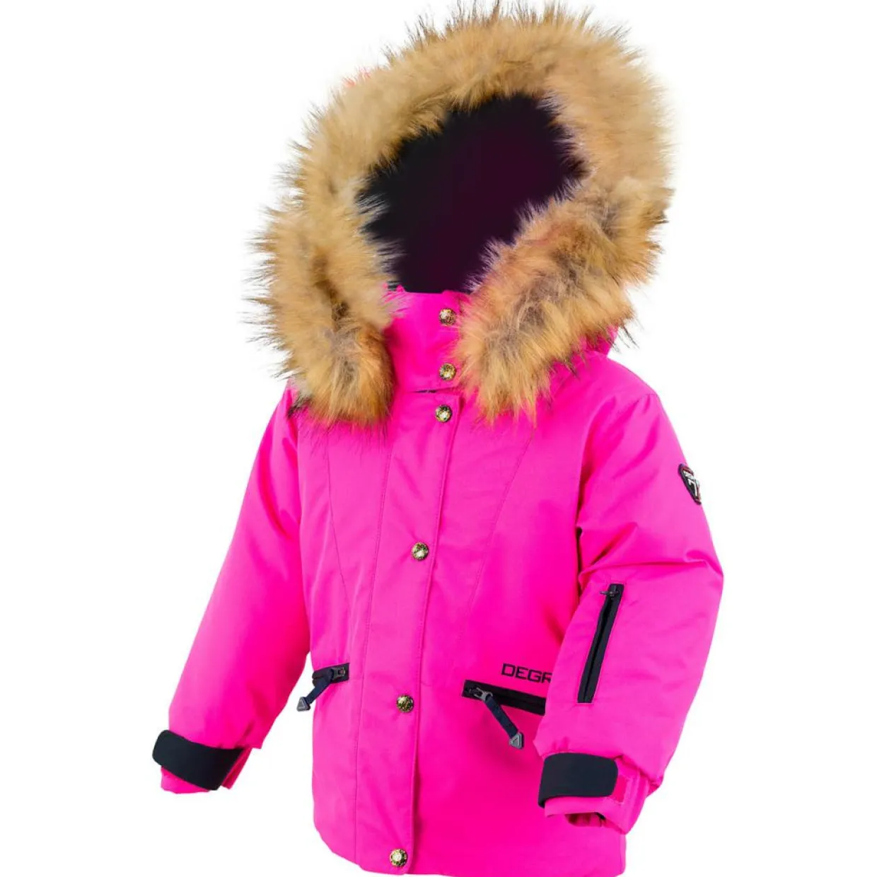Enfant Degré 7 Fille^Veste de ski Mellow col fausse fourrure fuchsia