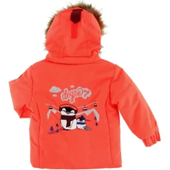 Veste de Ski Pingouin col fausse fourrure rouge orange-Degré 7 Hot