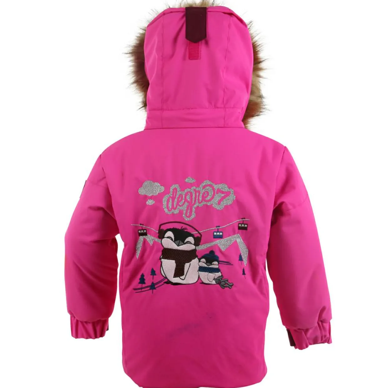 Veste de ski Pingouin col fausse fourrure rose-Degré 7 Online