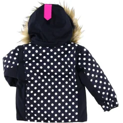 Veste de Ski Rose col fausse fourrure bleu foncé/blanc-Degré 7 Hot
