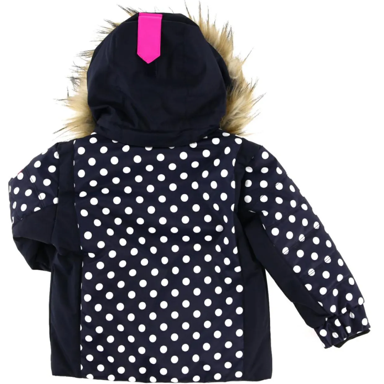 Veste de Ski Rose col fausse fourrure bleu foncé/blanc-Degré 7 Hot