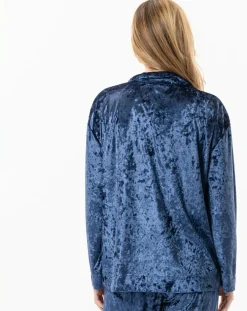 Femme Le Chat Vestes, Blousons^Veste d'intérieur en velours Platine bleue
