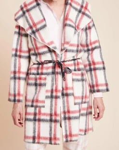 Femme Le Chat Vestes, Blousons^Veste d'intérieur Essentiel à carreaux écru/rouge/noir