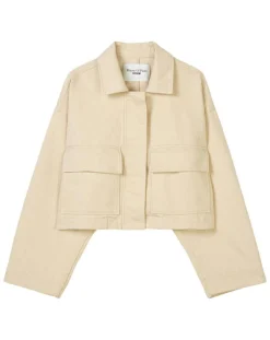 Femme Marc O'Polo Vestes, Blousons^Veste en Coton & Lin Cop beige