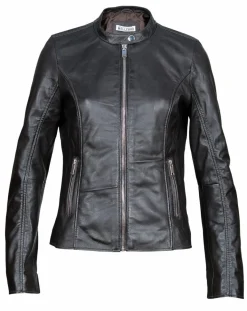 Veste en Cuir Aglae chocolat foncé-Blue Wellford Online