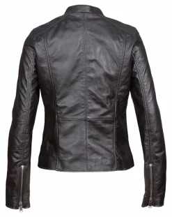 Veste en Cuir Aglae chocolat foncé-Blue Wellford Online