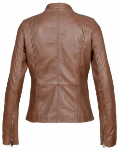 Veste en Cuir Aglae cognac-Blue Wellford New