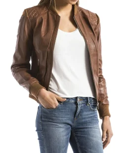 Femme Blue Wellford Vestes, Blousons^Veste en Cuir Alba cognac