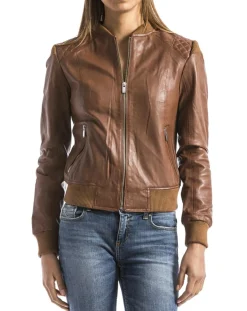 Femme Blue Wellford Vestes, Blousons^Veste en Cuir Alba cognac