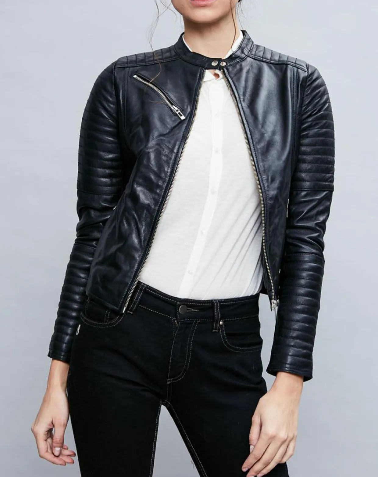 Veste en Cuir Alessia noire-Chyston New