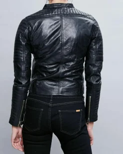 Veste en Cuir Alessia noire-Chyston New