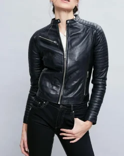 Veste en Cuir Alessia noire-Chyston New