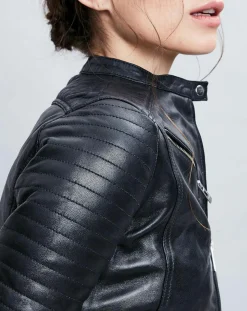 Veste en Cuir Alessia noire-Chyston New