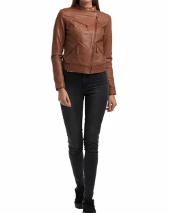 Femme Chyston Vestes, Blousons^Veste en Cuir Alison cognac