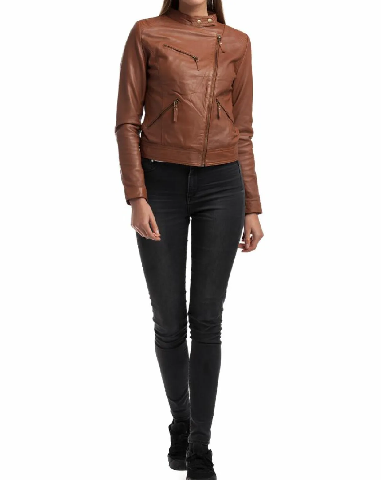 Femme Chyston Vestes, Blousons^Veste en Cuir Alison cognac