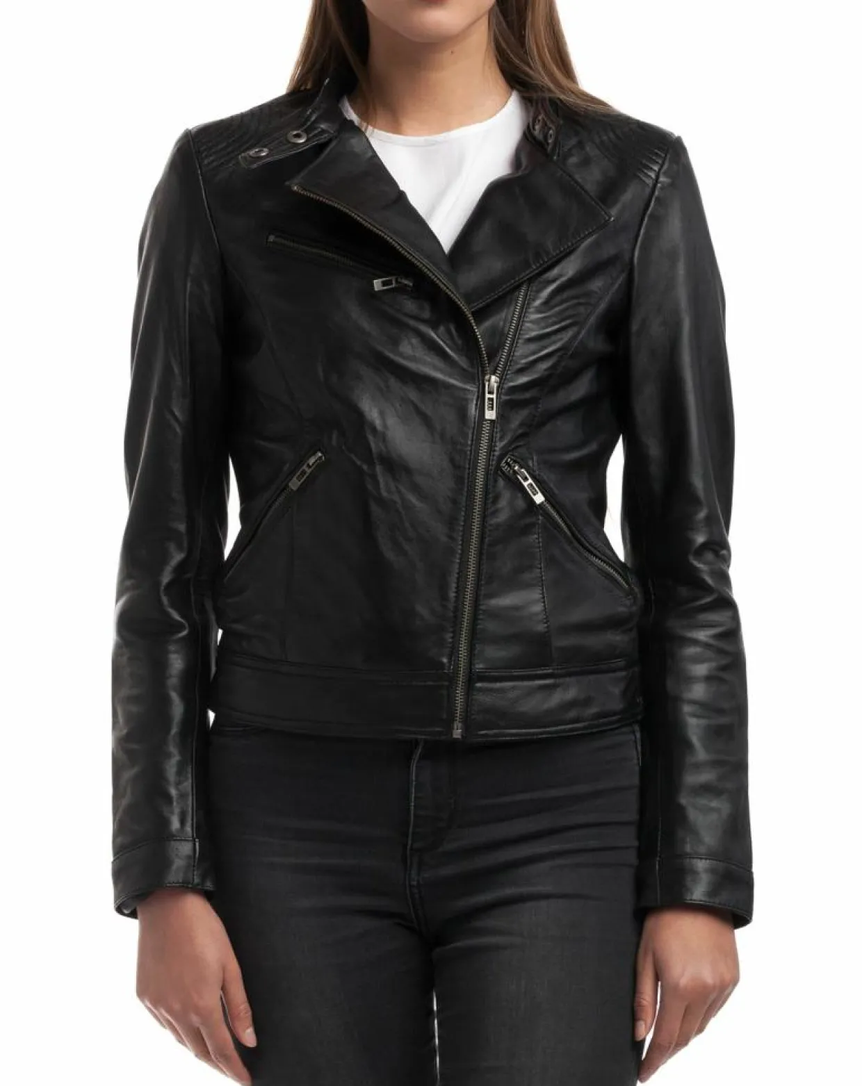 Femme Chyston Vestes, Blousons^Veste en Cuir Alison noire