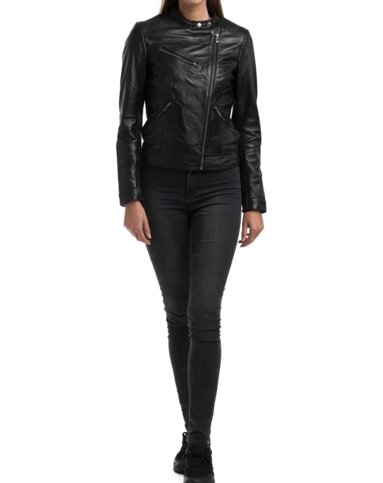 Femme Chyston Vestes, Blousons^Veste en Cuir Alison noire