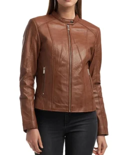 Femme Chyston Vestes, Blousons^Veste en Cuir Angelina cognac