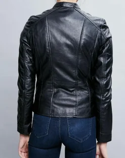 Veste en Cuir Angelina noire-Chyston Best