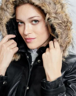 Veste en Cuir Annie noire-Chyston Hot