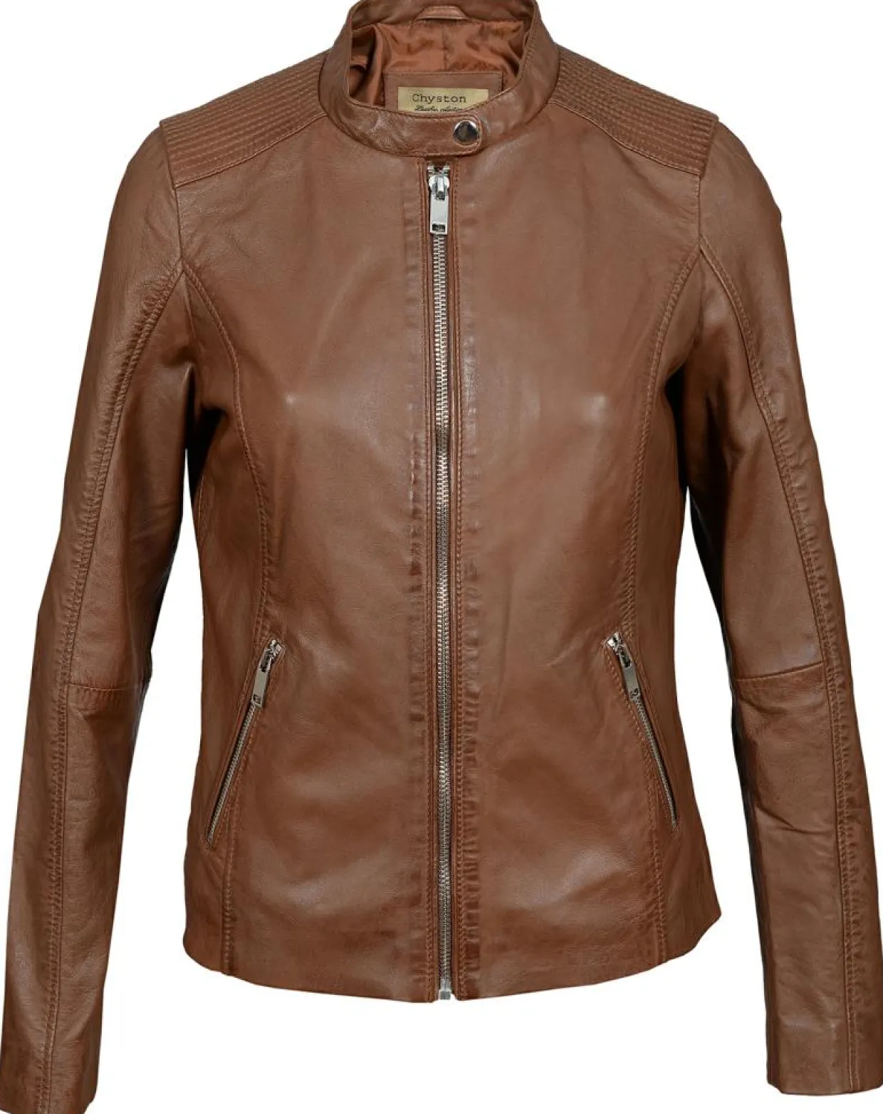 Femme Chyston Vestes, Blousons^Veste en Cuir Appoline cognac