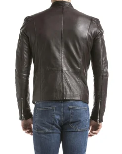 Homme Blue Wellford Vestes, Blousons^Veste en Cuir Ardesco marron