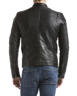 Veste en Cuir Ardesco noire-Blue Wellford Outlet