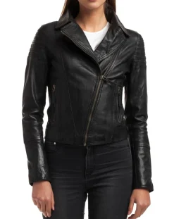 Veste en Cuir Barbara noire-Chyston Best