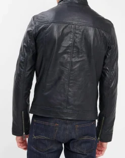Homme Blue Wellford Vestes, Blousons^Veste en Cuir Bayon marine
