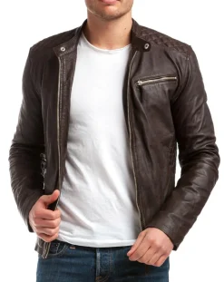 Homme Chyston Vestes, Blousons^Veste en Cuir Ben marron