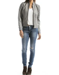 Veste en Cuir Benoue gris clair-Blue Wellford New