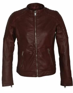 Veste en Cuir Betty bordeaux-Blue Wellford