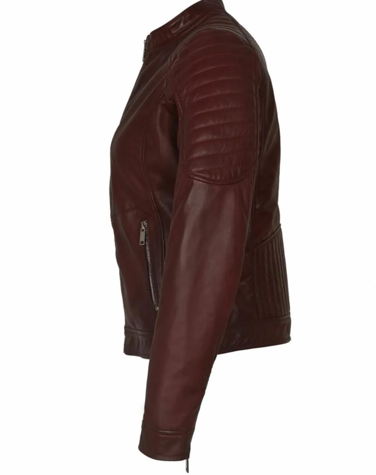 Veste en Cuir Betty bordeaux-Blue Wellford