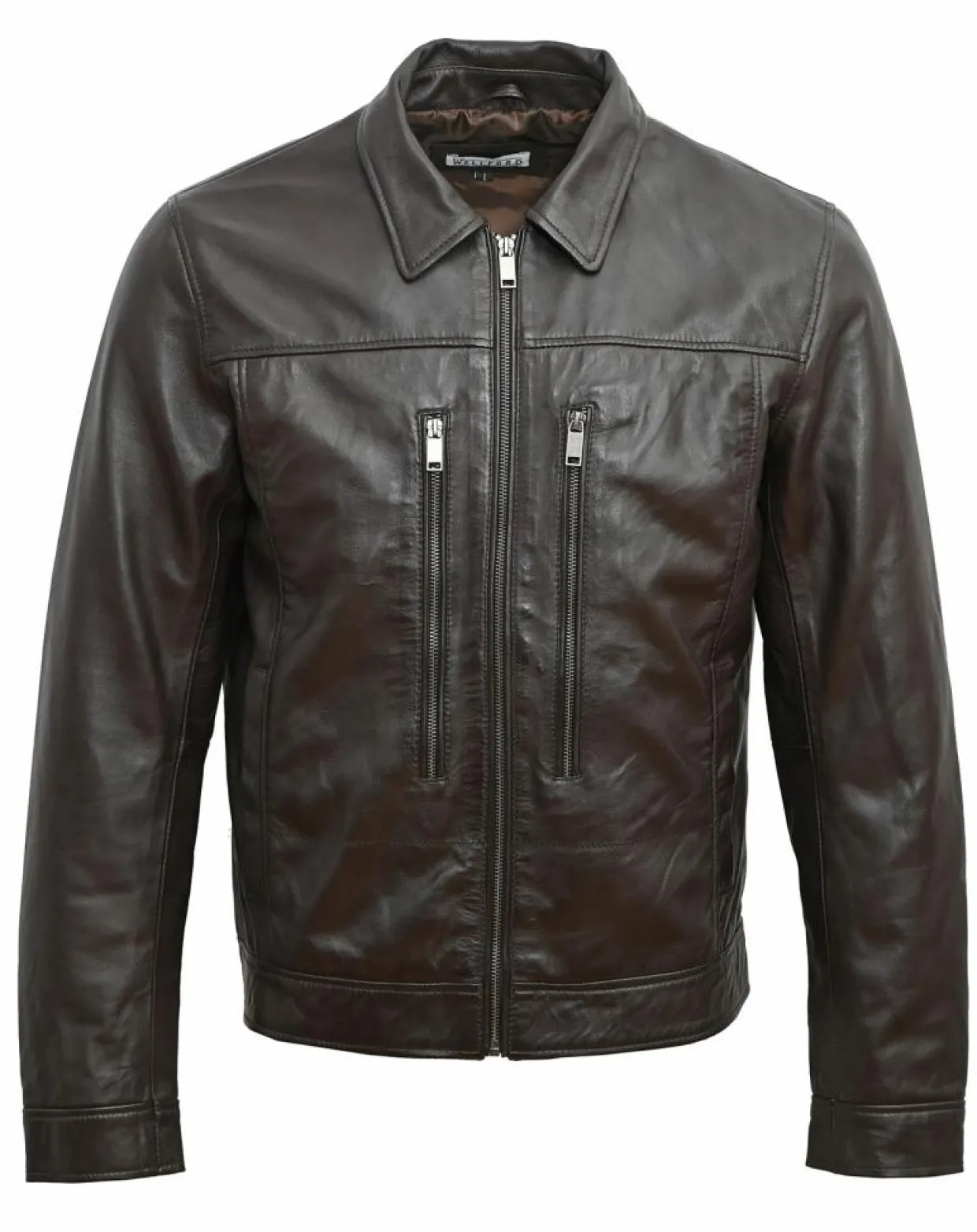Homme Blue Wellford Vestes, Blousons^Veste en Cuir Bittum marron