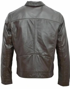 Homme Blue Wellford Vestes, Blousons^Veste en Cuir Bittum marron