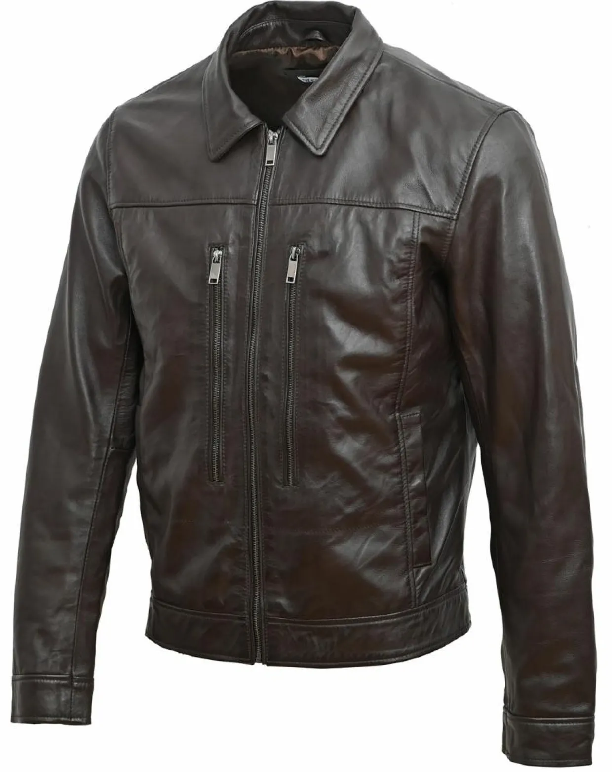 Homme Blue Wellford Vestes, Blousons^Veste en Cuir Bittum marron