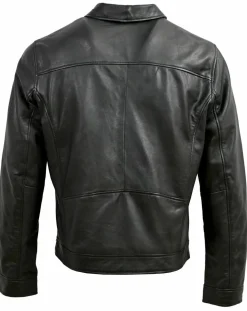 Veste en Cuir Bittum noire-Blue Wellford Hot
