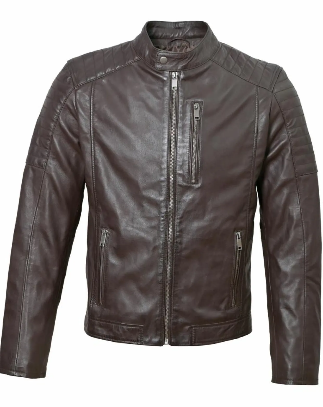 Veste en Cuir Blagnac marron-Blue Wellford Hot