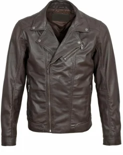 Homme Blue Wellford Vestes, Blousons^Veste en Cuir Brazza marron