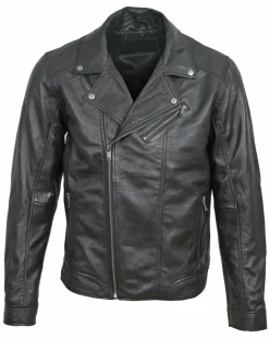 Homme Blue Wellford Vestes, Blousons^Veste en Cuir Brazza noire