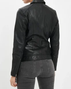 Femme Chyston Vestes, Blousons^Veste en Cuir Brigitte noire