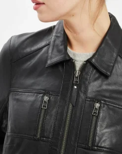 Femme Chyston Vestes, Blousons^Veste en Cuir Brigitte noire