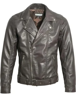 Homme Blue Wellford Vestes, Blousons^Veste en Cuir Buenos marron