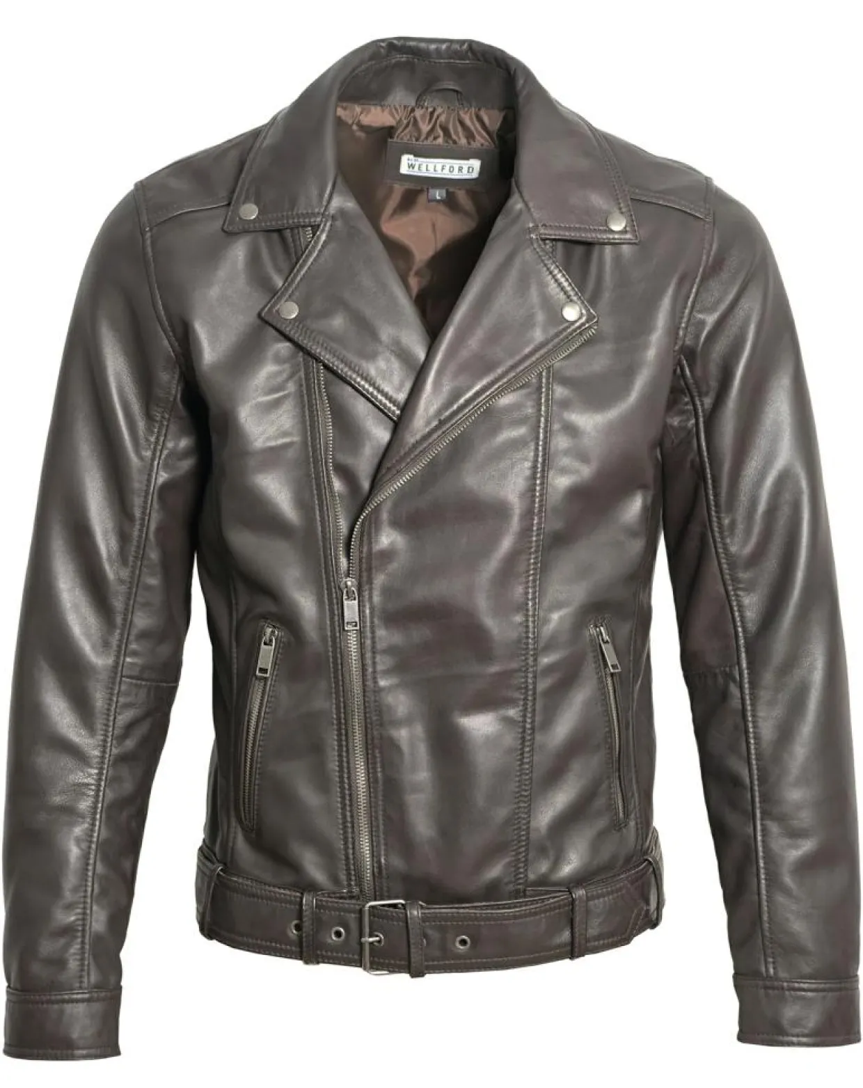Homme Blue Wellford Vestes, Blousons^Veste en Cuir Buenos marron